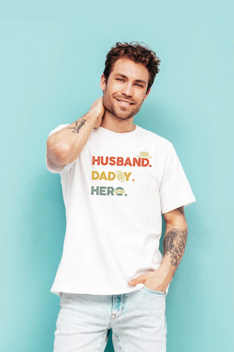 Husband Daddy Hero Men Tshirt