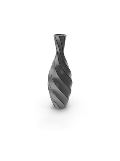 Striped Abstract Black Flower Vase