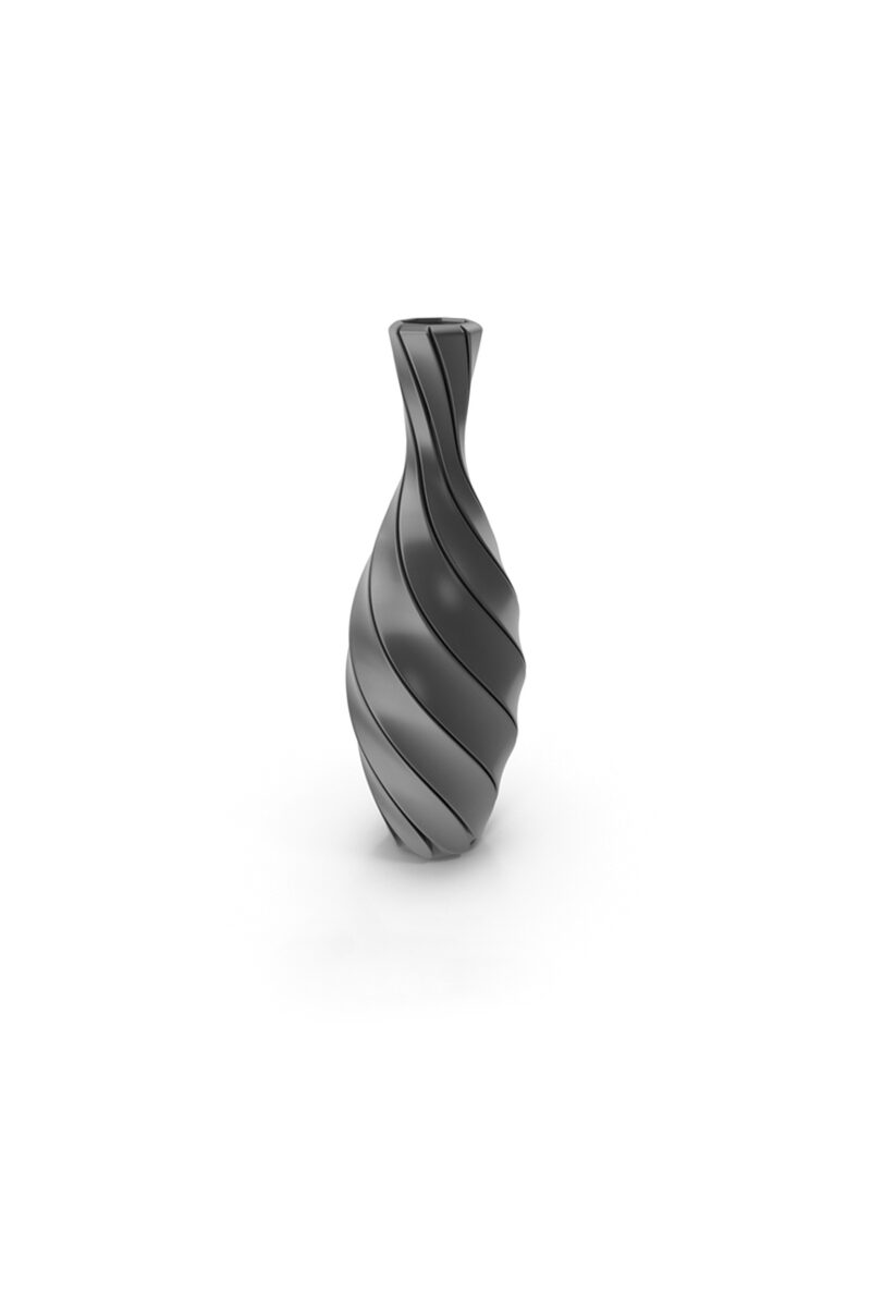 Striped Abstract Black Flower Vase