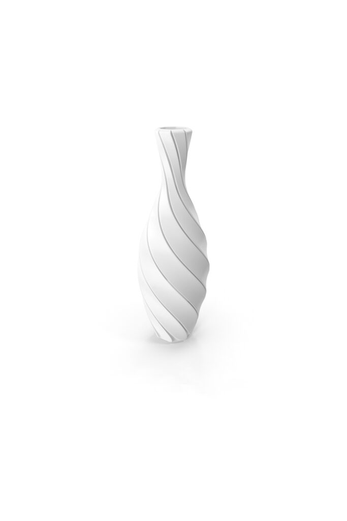 Striped Abstract White Flower Vase (1 pc)