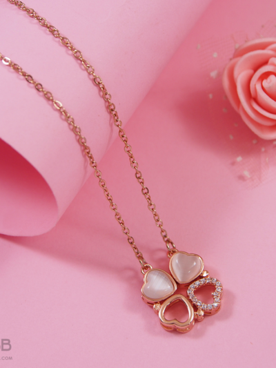 Four-Leaf Heart-Shaped Necklace