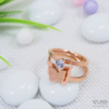 Rose Gold Plated Cute Dual Butterfly Finger Ring - WRA1001