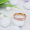 Rose Gold Plated Dazzling White Finger Ring - WRA1002