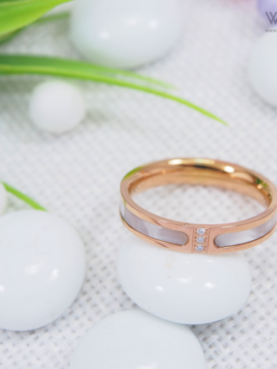 Rose Gold Plated Dazzling White Finger Ring - WRA1002