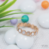 Rose Gold Plated Oval Shaped White Finger Ring - WRA1003