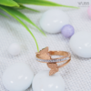 Rose Gold Plated Two Layered Butterfly Finger Ring - WRA1004