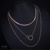 Rose Gold Plated Three Layered Ring Pendant Necklace - WNA1005