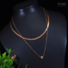 Rose Gold Plated Double Layered Pendant Necklace - WNA1007