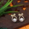 Korean Gold-Plated Pearl with Knot Earring - WAA1003