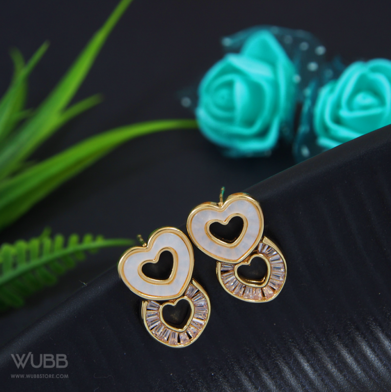 Gold plated Cute Heart Shaped Earring - WAA1005