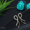 Gold Plated Strap Shaped Drop Earring - WAA1008