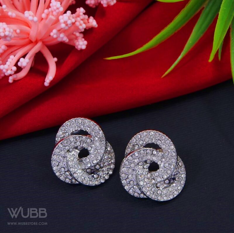 Silver Plated Tangling Knot Earring - WAA1011