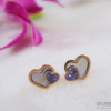 Rose Gold Plated Gorgeous Dyad Small Heart Stud Earring- WAA 1026