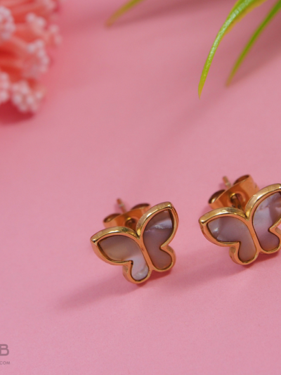 Gold Plated Butterfly Stud Earring- WAA 1031