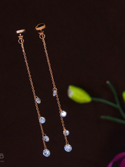 Rose Gold Plated Tiny Pearl Hanging Earring- WAA 1032