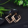 Rose Gold Plated Square Shaped Hoops Earring- WAA 1034