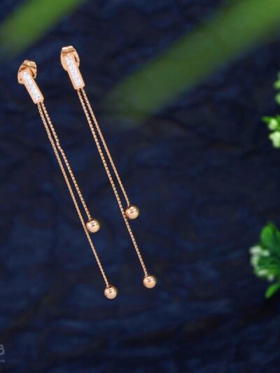 Rose Gold Plated Cute Long Chain Earring- WAA 1035