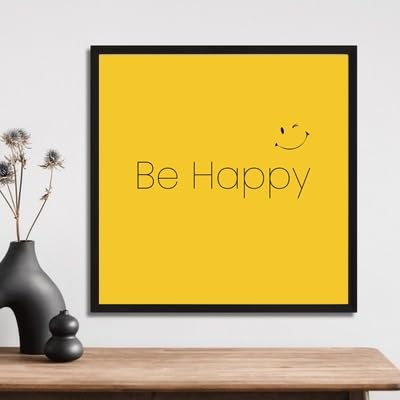Be Happy positive quote wall art by WUBB