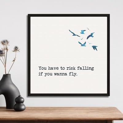Risk Falling If You Wanna Fly motivational wall art by WUBB