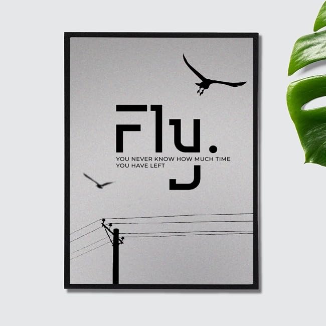 Fly High Inspirational Bird Wall Art Poster for Office Decor