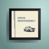 Drive Responsibly Classic Vintage Car Mustang Wall Art Poster