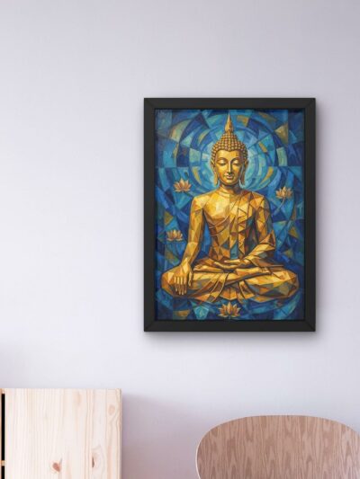 "Prism Design Buddha" Abstract Geometric Spiritual Wall Art Poster