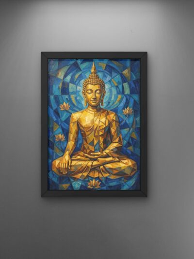 "Prism Design Buddha" Abstract Geometric Spiritual Wall Art Poster
