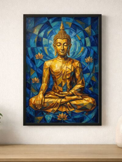 "Prism Design Buddha" Abstract Geometric Spiritual Wall Art Poster