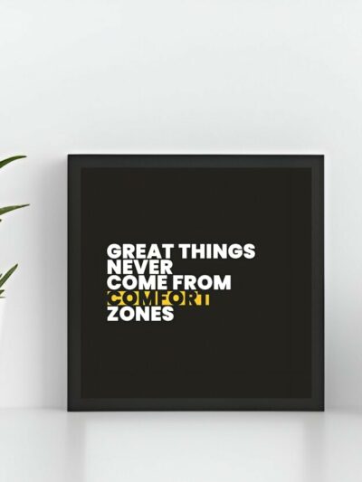 Great Things Never Come From Comfort Zones Motivational Wall Art Poster