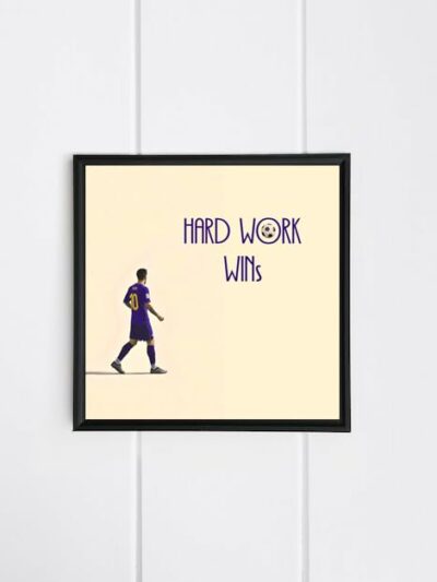 Hard Work Wins Lionel Messi Motivational Wall Art Poster