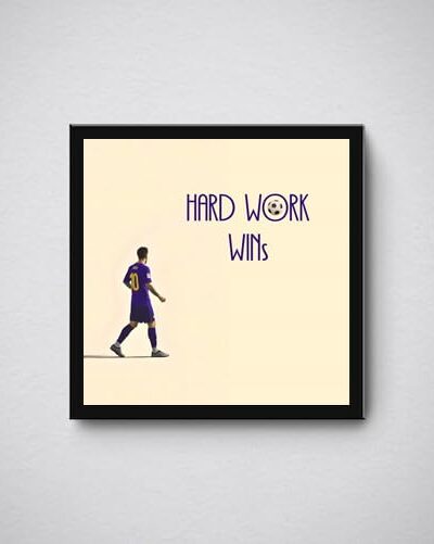 Hard Work Wins Lionel Messi Motivational Wall Art Poster