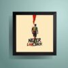 Never Look Back Lionel Messi minimalist motivational wall art