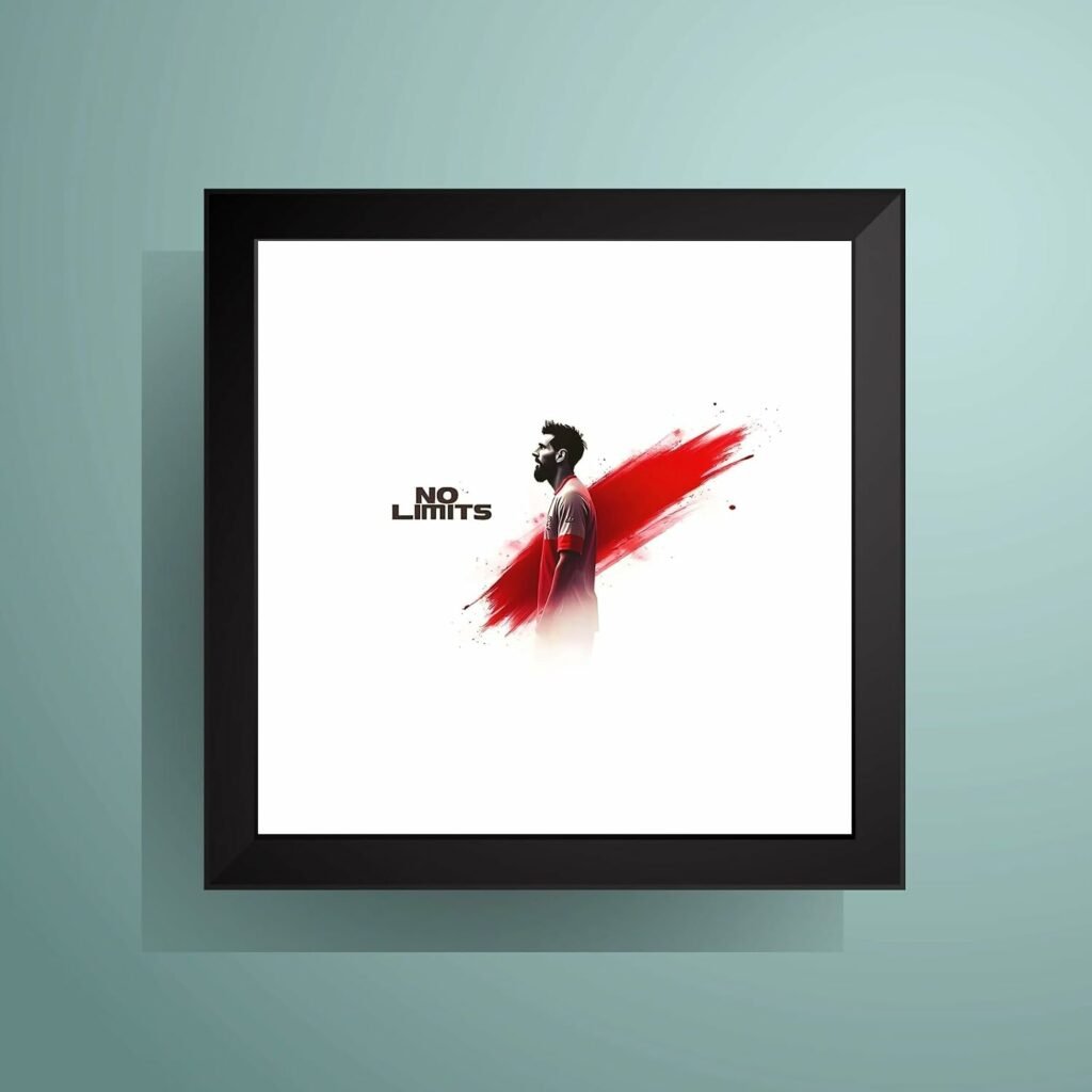 No Limits – Lionel Messi Minimalist Motivational Quote Painting