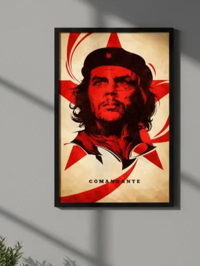 Comandante Minimalist Che Guevara Pop Art Portrait Wall Art Poster