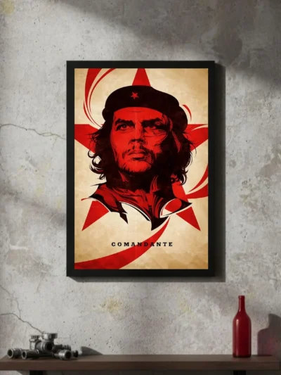 Comandante Minimalist Che Guevara Pop Art Portrait Wall Art Poster