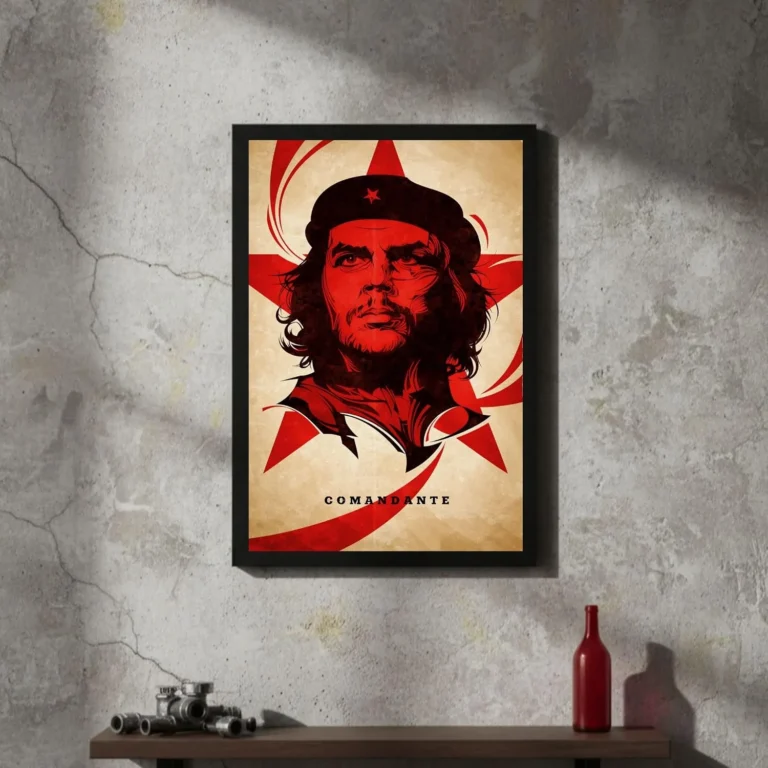 Comandante Minimalist Che Guevara Pop Art Portrait Wall Art Poster