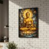 Abstract Geometric Golden Calm Buddha - Spiritual Wall Art Poster