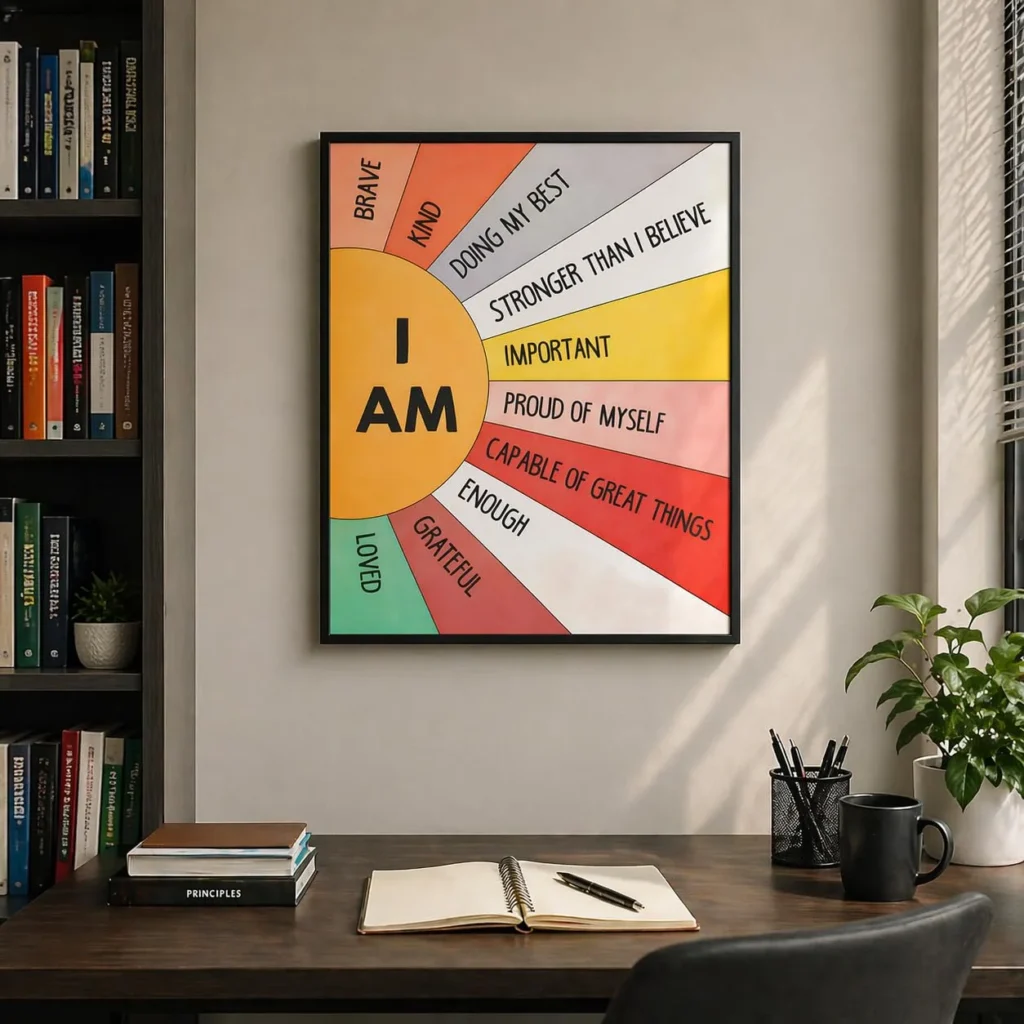 I Am Positive Affirmation Wall Art Poster