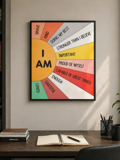 I Am Positive Affirmation Wall Art Poster